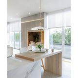 Novella 24-inch Polished Gold LED Convertible Pendant with White Glazed Ceramic Shade