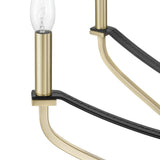 Sussex 36-inch 8-light Champagne Gold and Black Faux Leather Chandelier