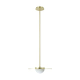 Solstice 16-inch Polished Brass 5CCT LED Convertible Pendant with Opal Ribbed Glass Shade