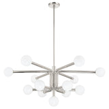 Stockholm 40-inch 13-light Polished Nickel Chandelier with Opal Glass Shades