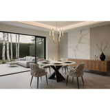 Calle 28-inch 6-light Brass LED Chandelier with Gold Leaf Hand Pressed Glass Shades