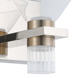 Blake 5-inch 2-light Polished Nickel and Champagne Gold 5CCT LED Vanity Light with Clear and Clear Ribbed Glass