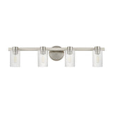 Bedminster 30-inch 4-light Brushed Nickel Vanity Light with Clear Ribbed Glass Shades