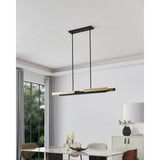 Grazia 48-inch 2-light Matte Black and Brushed Gold LED Linear Chandelier