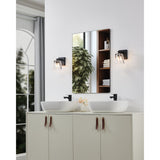 Valentin 4-inch 1-light Matte Black Vanity Light with Clear Pressed Glass Shade