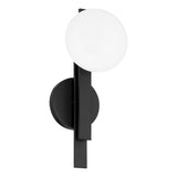 Julep 15-inch 1-light Matte Black Vanity Light with Opal Glass Shade