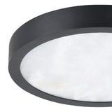Argyle 12-inch Textured Black and Natural Alabaster 5CCT LED Flush Mount