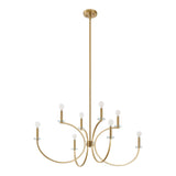 Florian 44-inch 8-light Brushed Gold and Clear Glass Chandelier
