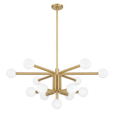 Stockholm 40-inch 13-light Champagne Gold Chandelier with Opal Glass Shades