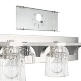 Dryden 24-inch 3-light Polished Nickel Vanity Light with Clear Ribbed Glass Shades