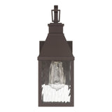 Glencrest 14-inch 1-light Dark Bronze Exterior Wall Sconce with Clear Water Glass