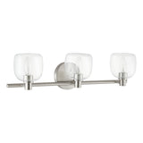 Valentina 24-inch 3-light Brushed Nickel Vanity Light with Clear Glass Shades