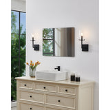 Jared 13-inch 1-light Matte Black Vanity Light with Clear Glass Shade