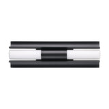 Colton 18-inch 2-light Textured Black 5CCT LED Vanity Light with Etched Opal Glass Shades