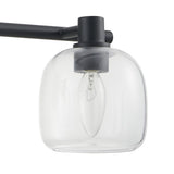 Valentina 24-inch 3-light Matte Black Vanity Light with Clear Glass Shades