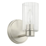 Bedminster 5-inch 1-light Brushed Nickel Vanity Light with Clear Ribbed Glass Shade