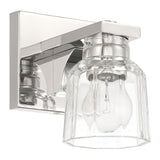 Dryden 5-inch 1-light Polished Nickel Vanity Light with Clear Ribbed Glass Shade