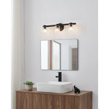 Bedminster 24-inch 3-light Matte Black Vanity Light with Clear Ribbed Glass Shades