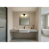 Julep 16-inch 2-light Matte Black Vanity Light with Opal Glass Shades