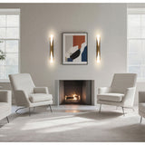 Crescendo 30-inch 2-light Natural Brass Wall Sconce with Alabaster Glass