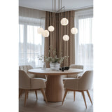 Bryony 48-inch 6-light Forged Bronze Chandelier with White Synthetic Silk Shades