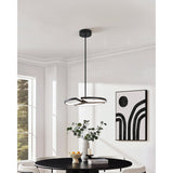 Alfie 20-inch 3-light Textured Black 3CCT LED Chandelier