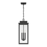 Hillside 9-inch 3-light Textured Black Exterior Pendant Light with Clear Glass