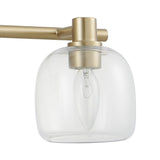 Valentina 30-inch 4-light Champagne Gold Vanity Light with Clear Glass Shades