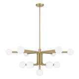 Stockholm 40-inch 13-light Champagne Gold Chandelier with Opal Glass Shades