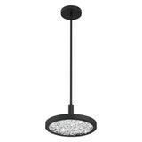 Courtney 12-inch Textured Black 5CCT LED Convertible Pendant with Clear Water Glass