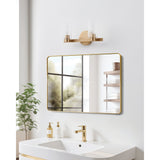 Bedminster 14-inch 2-light Champagne Gold Vanity Light with Clear Ribbed Glass Shades