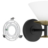 Tremolo 7-inch 1-light Matte Black and Champagne Gold Vanity Light with Etched Opal Glass