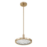 Courtney 12-inch Champagne Gold 5CCT LED Convertible Pendant with Clear Water Glass