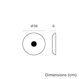 Wally Play Disk Floating Speaker Light - dimensions diagram