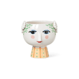 Bjørn Wiinblad Eva Flower Pot on Base, Light Green/Yellow, H: 5.7" By Bjorn Wiinblad