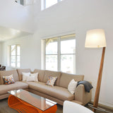 Walnut Silva Giant Floor Lamp in Living Room
