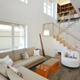 Walnut Silva Giant Floor Lamp in Living Room