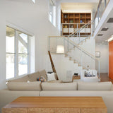 Walnut Silva Giant Floor Lamp in Living Room