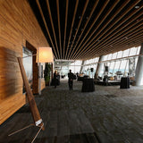 Walnut Silva Giant Floor Lamp in Living Room