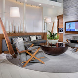 Walnut Silva Giant Floor Lamp in Living Room