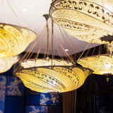 Ivory Serpentine Scudo Saraceno Silk Suspension by Fortuny