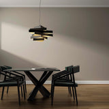 Miles S66 Suspension Light by Marchetti by Marchetti, Finsh: White, Black, Gold Leaf, Silver Leaf, Copper Leaf, White-Gold Paint, Black-Gold Paint, Grey-Gold Paint, Bronze, , | Casa Di Luce Lighting