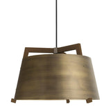 Ignis Pendant by Cerno, Color: Distress Brass/Walnut - Cerno, Light Option: 2700K LED, Size: Small | Casa Di Luce Lighting