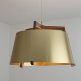 Ignis Pendant by Cerno, Color: Distress Brass/Walnut - Cerno, Distress Brass/Dark Stained Walnut - Cerno, Brushed Brass/Walnut - Cerno, Matte Black/Matte White/Dark Stained Walnut - Cerno, Matte Black/Matte White/White Washed Oak - Cerno, Matte Black/Matte White/Walnut - Cerno, Brushed Rose Gold/Dark Stained Walnut - Cerno, Gloss White/White Washed Oak - Cerno, Light Option: E26 (W/h Diffuser), 2700K LED, 3500K LED, E26 (W/o Diffuser), Size: Small, Large | Casa Di Luce Lighting