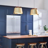 Ignis Pendant by Cerno, Color: Distress Brass/Walnut - Cerno, Distress Brass/Dark Stained Walnut - Cerno, Brushed Brass/Walnut - Cerno, Matte Black/Matte White/Dark Stained Walnut - Cerno, Matte Black/Matte White/White Washed Oak - Cerno, Matte Black/Matte White/Walnut - Cerno, Brushed Rose Gold/Dark Stained Walnut - Cerno, Gloss White/White Washed Oak - Cerno, Light Option: E26 (W/h Diffuser), 2700K LED, 3500K LED, E26 (W/o Diffuser), Size: Small, Large | Casa Di Luce Lighting