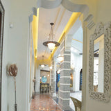 Serpentine Samarkanda Silk Suspension with Metal Ring in Living Room