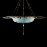 LIght Blue Plain Scudo Saraceno Silk Suspension with Metal Ring by Fortuny