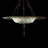 Sage Grey Serpentine Scudo Saraceno Silk Suspension with Metal Ring by Fortuny