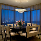 Geometric Scheherazade 2 Tier Silk Suspension in Dining Room