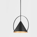 Mari Pendant By Troy Lighting, Finish: Gold Leaf / Soft Black, Size: Small